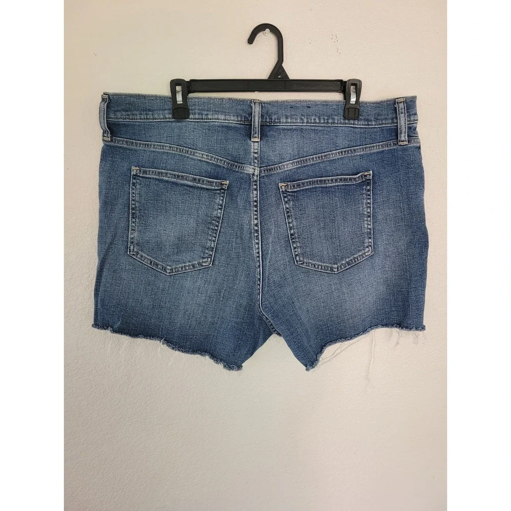 Gap Denim Shorts Womens Blue High‎ Rise Raw Hem Cut Off Medium Wash Size 18 #2